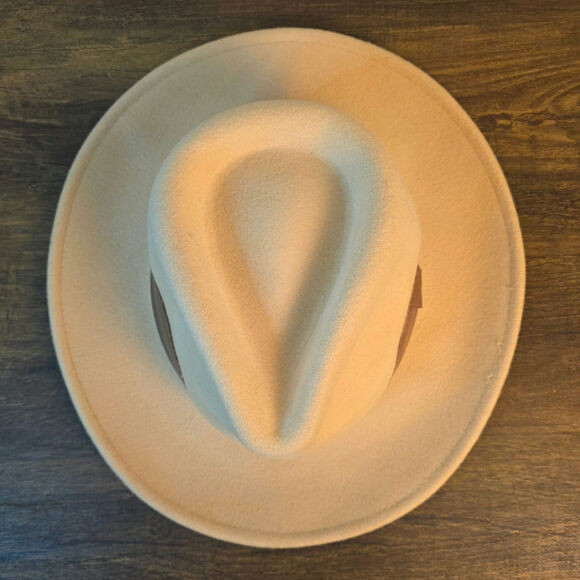 Crazy Train 100% Wool Wide Brim Fedora Hat Western Rancher Tan 57cm main image 6